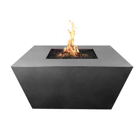 The Outdoor Plus 36 Square Redan Fire Pit - Powder Coated Metal - Silver Vein - Match Lit - Liquid Propane OPT-SQPC36-SLV-LP